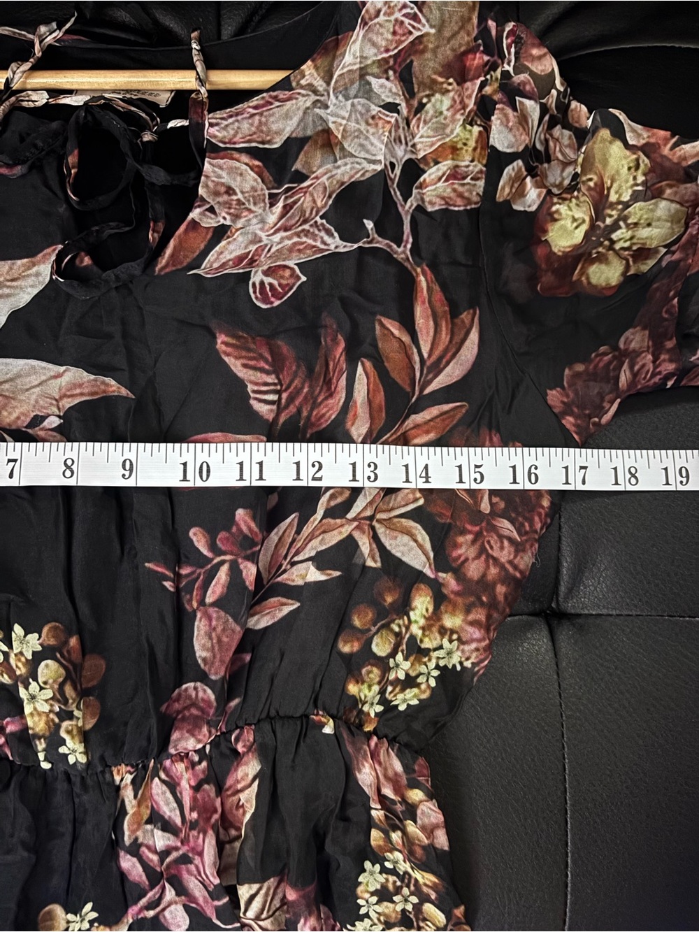 Floral Tie-Neck Maxi Dress in Black with Rose Floral Print (AS IS)
SILK BLEND - Picture 7 of 10
